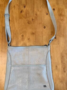 The Sak Lucia Sparkle Light Gray Cream Crossbody Bag